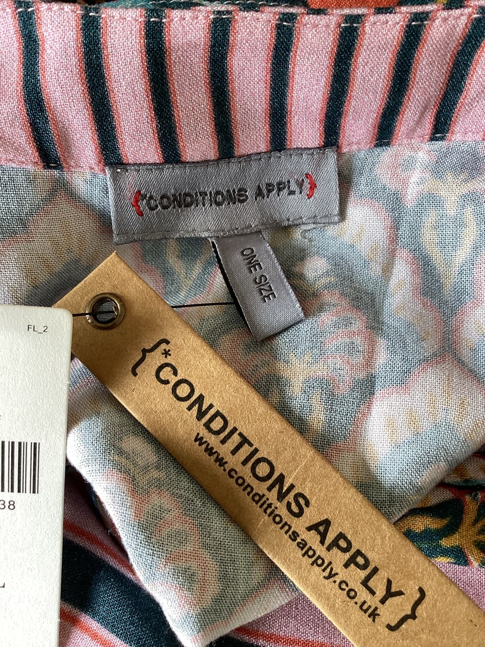 Anthropologie Kaftan Conditions Apply V-Neck Dress New Pink Pattern One Size - Picture 13 of 15
